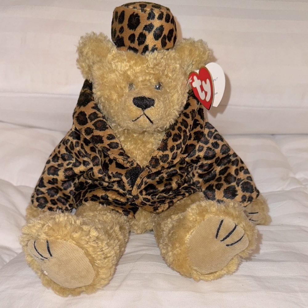 Ty Isabella “putting on the ritz” stuffed teddy bear with velveteen jacket. NWT.